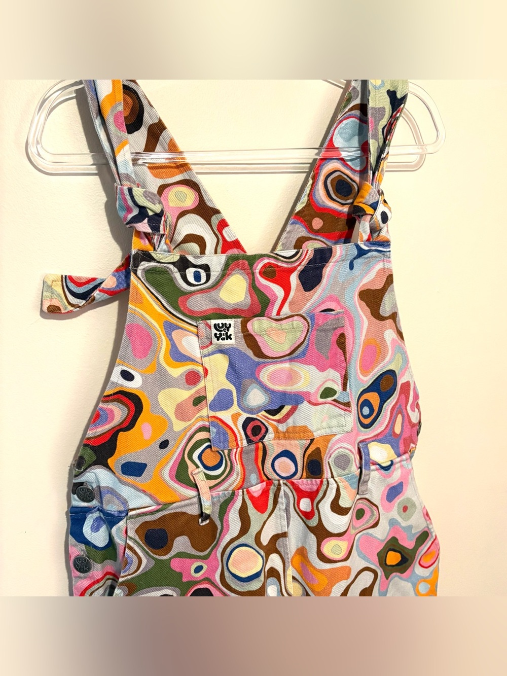 Lucy & Yak Easton Cotton Dungarees with Olivia Rose marbled print - Picture 7 of 9